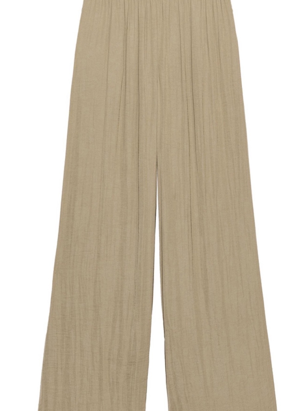 Zara Wide-Leg Pull-On Pants in Beige